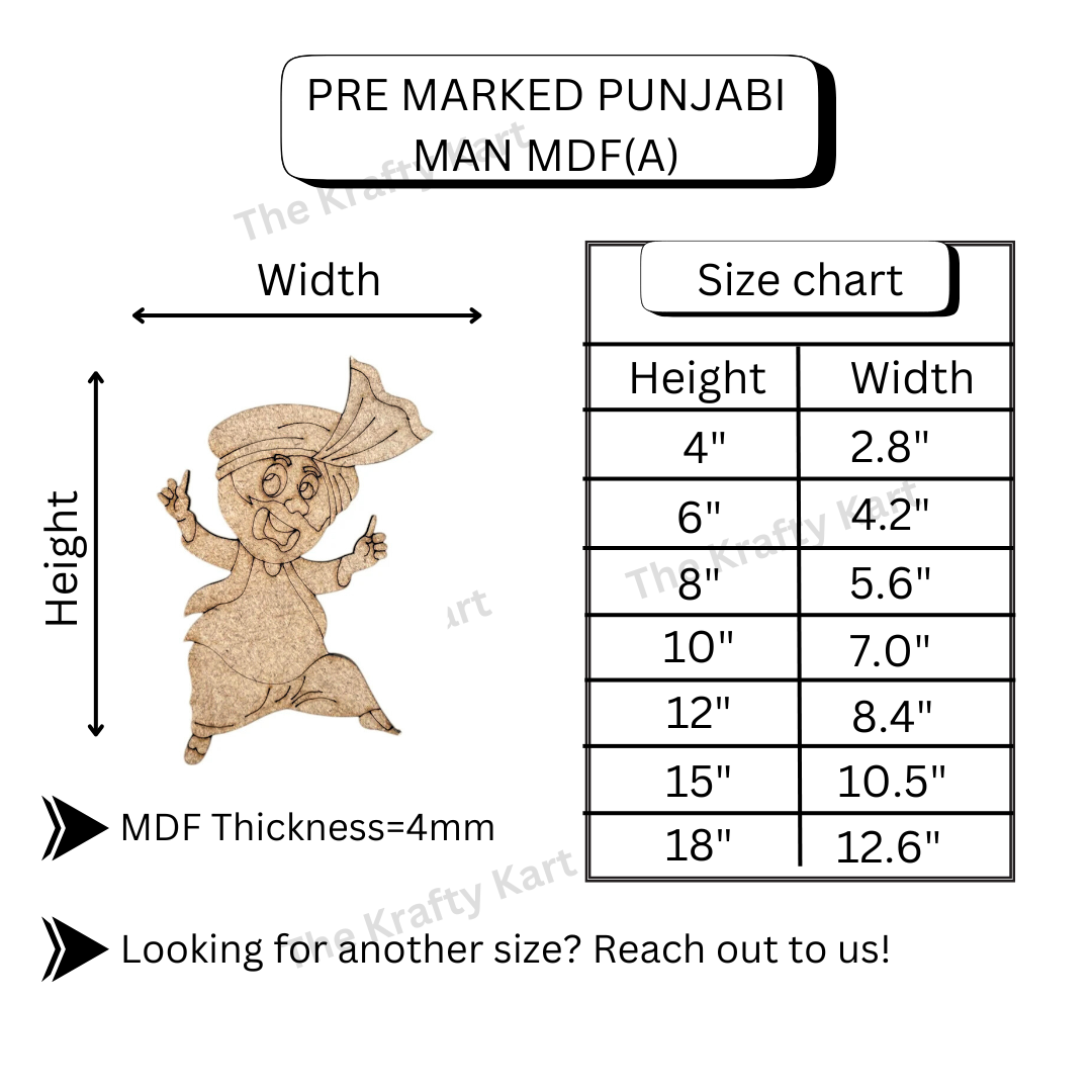 Pre Marked Punjabi Man Mdf (A)
