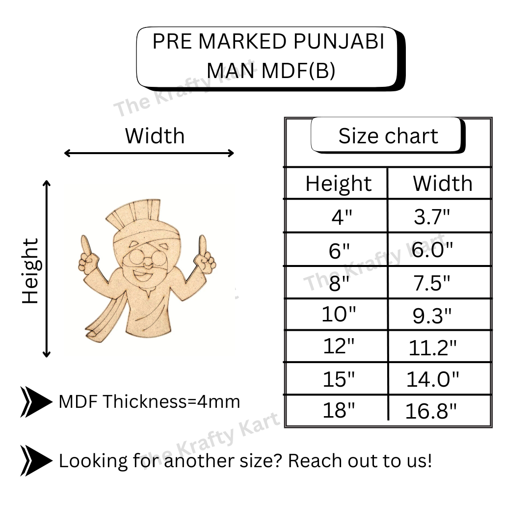 Pre Marked Punjabi Man Mdf (B)