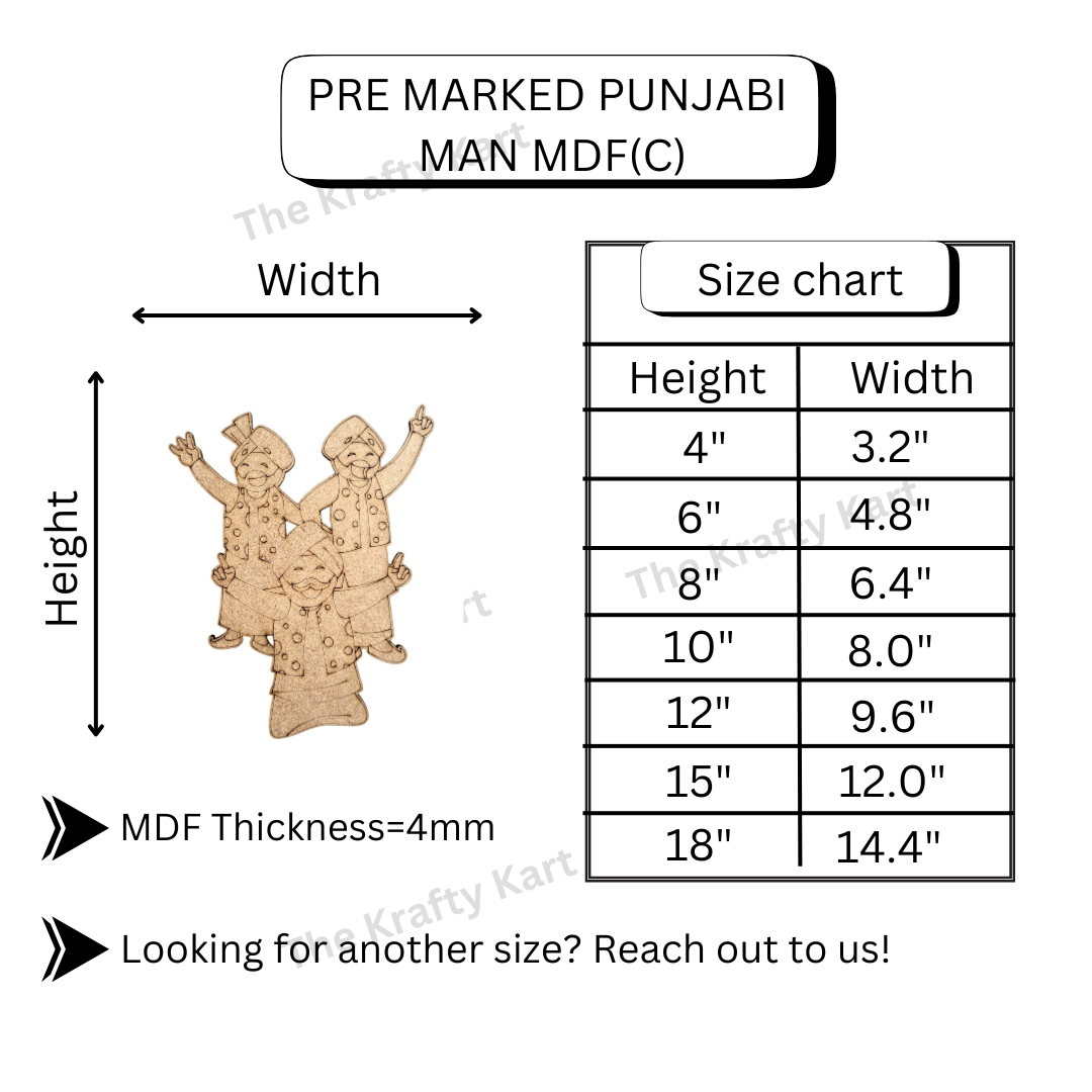 Pre Marked Punjabi Man Mdf (C)