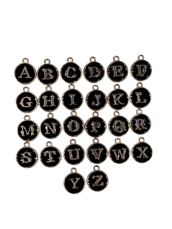 CHARM - BLACK ALPHABET (ROUND)