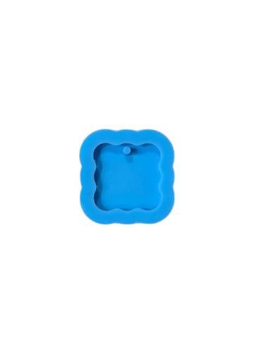 ZIGZAG SQUARE BORDER KEYCHAIN BLUE MOULD