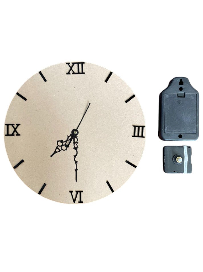 12" CLOCK SET - ROMAN NUMBERS WITH STICKS