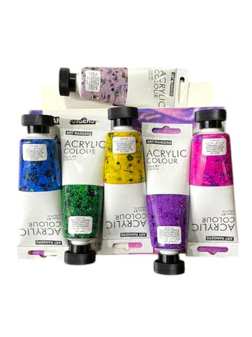 ACRYLIC COLOR SET GLITT 6X75ML