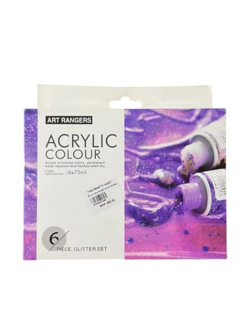 ACRYLIC COLOR SET GLITT 6X75ML