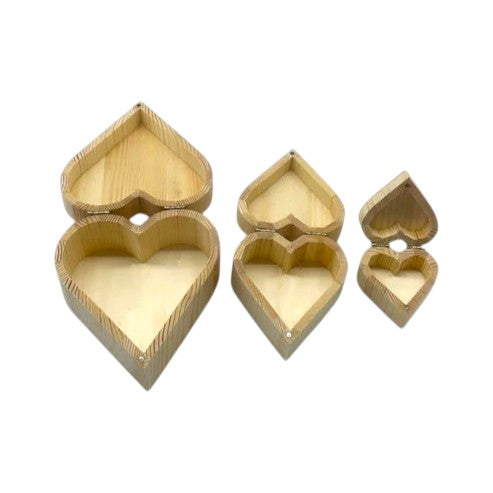 WOODEN BOX HEART SHAPE