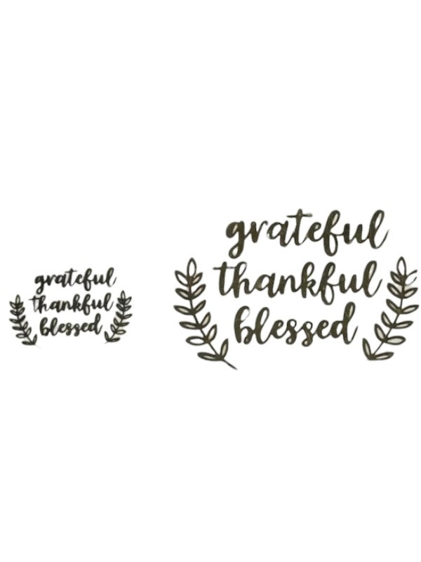 METAL STICKER- GRATEFUL THANKFUL BLESSED