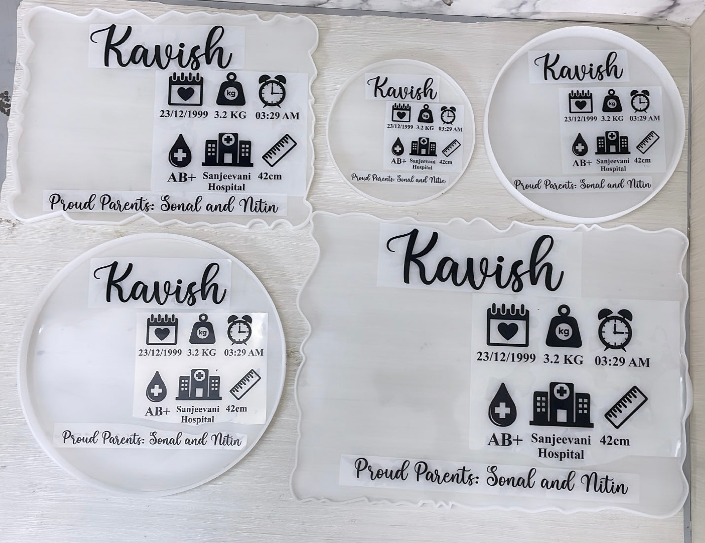 Custom Insert Sheet - Baby Birth | The Krafty Kart Resin Store